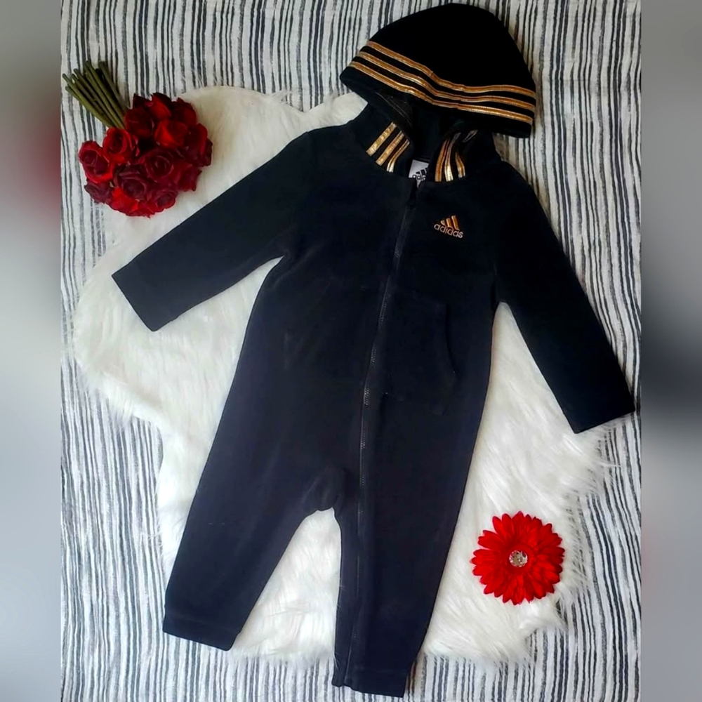 18 Month Girls Velour Adidas Jumpsuit